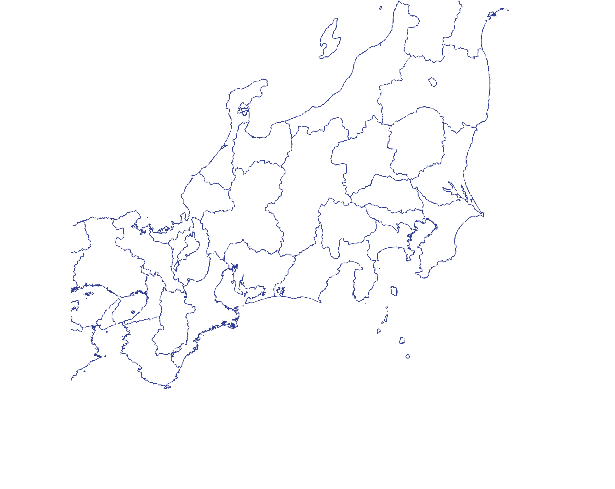 日本地図のラインイラスト